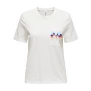 Stamleven Zak T-shirt Only , White , Dames