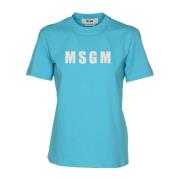 Blauwe T-shirts en Polos Msgm , Blue , Dames