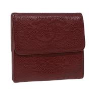 Pre-owned Leather wallets Chanel Vintage , Red , Dames