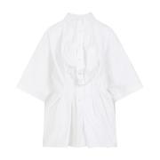 Witte Katoenen Overhemd Puntkraag Maison Margiela , White , Dames