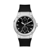 Multifunctionele Jet Zwart Zilver Horloge Guess , Gray , Heren