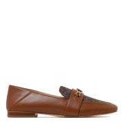 Bruin Leren Loafers Michael Kors , Brown , Dames