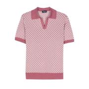 Roze/Wit Polo Shirt Drumohr , Pink , Heren
