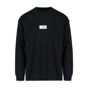 Zwarte katoenen T-shirt met logoprint MM6 Maison Margiela , Black , He...