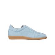 Hans Suède Leren Lage Sneakers Scarosso , Blue , Heren