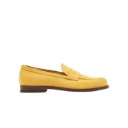 Gele Nubuck Penny Loafers Scarosso , Yellow , Heren