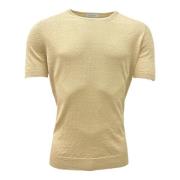 Linnen T-shirt, Ronde hals, Zand Gran Sasso , Beige , Heren