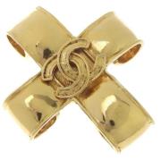 Pre-owned Metal brooches Chanel Vintage , Yellow , Dames