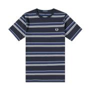 Fijne Gestreepte Tee Navy Fred Perry , Multicolor , Heren