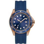 Blauw Rubberen Herenhorloge Guess , Blue , Heren