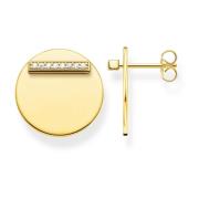 Gouden Munt Oorbellen met Witte Zirkonia Thomas Sabo , Yellow , Dames