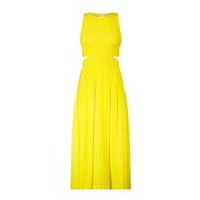 Crêpe Jurk met Cut-Outs Patrizia Pepe , Yellow , Dames