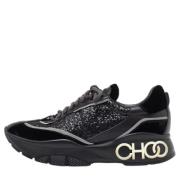 Pre-owned Leather sneakers Jimmy Choo Pre-owned , Black , Dames