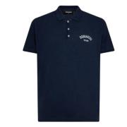 Logo Print Polo T-shirts Dsquared2 , Blue , Heren