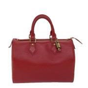 Pre-owned Leather handbags Louis Vuitton Vintage , Red , Dames