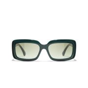 Gradient Green Zonnebril Chanel , Green , Unisex