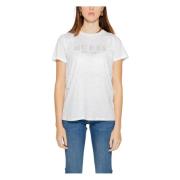 Dames T-shirt Lente/Zomer Collectie Katoen Guess , White , Dames