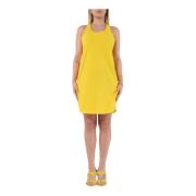 Mini Tankjurk met Logoband Moschino , Yellow , Dames