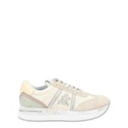 Beige suède en stoffen sneaker Conny 6671 Premiata , Multicolor , Dame...