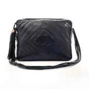 Pre-owned Leather shoulder-bags Chanel Vintage , Black , Dames