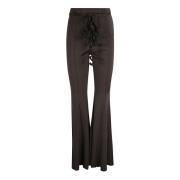 Zwarte High Waist Flared Broek Rotate Birger Christensen , Black , Dam...