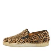 Pre-owned Fabric sneakers Christian Louboutin Pre-owned , Brown , Here...