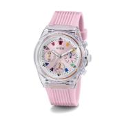 Chronograaf Athena Siliconen Horloge Guess , Pink , Dames