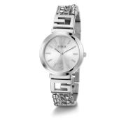 Cluster Roestvrij Stalen Horloge Zilver Guess , Gray , Dames