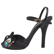 Pre-owned Satin sandals Dolce & Gabbana Pre-owned , Black , Dames