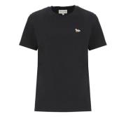 Zwart T-shirt met Baby Fox-patch Maison Kitsuné , Black , Dames