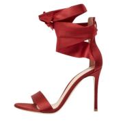 Pre-owned Satin sandals Gianvito Rossi Pre-owned , Red , Dames