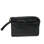 Pre-owned Leather clutches Loewe Pre-owned , Black , Dames