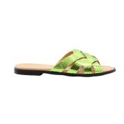 Blauwe Bessen Muil Sandalen Ctwlk. , Green , Dames