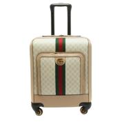 Pre-owned Leather travel-bags Gucci Vintage , Beige , Dames