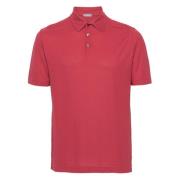 Katoenen Polo Shirt Zanone , Pink , Heren