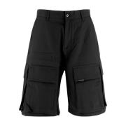 Katoenen Bermuda Shorts Represent , Black , Heren