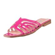 Elegant Laser Cut Pink Sandals Cesare Gaspari , Pink , Dames