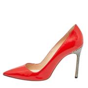 Pre-owned Leather heels Manolo Blahnik Pre-owned , Red , Dames