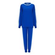 Blauw Gebreid Jogger Set Cesare Gaspari , Blue , Dames