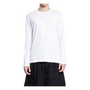 Witte Gebreide T-shirt met Lange Mouwen Comme des Garçons , White , He...