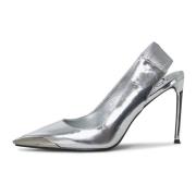 Zilveren Hoge Hakken Slingback Pumps Cesare Gaspari , Gray , Dames