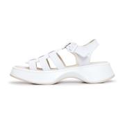 Witte Leren Plateau Sandalen Joanna Cesare Gaspari , White , Dames