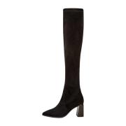 Stijlvolle Suede Over-de-Knie Laarzen Cesare Gaspari , Black , Dames