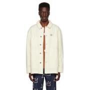 Off White Twill Jas met Logo Patch Études , Beige , Heren