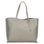 Dames Beige Shopper Tas gemaakt van Premium Italiaans Leer Er00115089 ...