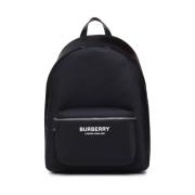 Zwarte Econyl en Leren Rugzak Burberry , Black , Heren