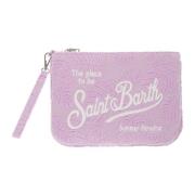 Roze Clutch Tas met Wit Logo MC2 Saint Barth , Pink , Dames
