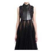 Runway Style Zwarte Kunstleren Vest Noir Kei Ninomiya , Black , Dames