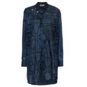 Blauwe Kant Shirt Ermanno Scervino , Blue , Dames