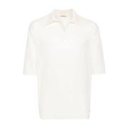 Wit Mélange Polo Kraag T-shirt Auralee , White , Heren